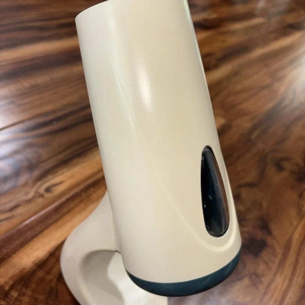 Vintage Dixie Cup Dispenser 5oz Cup Countertop Stand Retro Beige Blue/Green